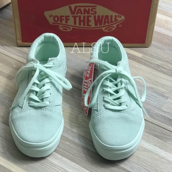 NWT VANS Old Skool Suede Mono Aqua Glass Kid’s - Picture 3 of 8